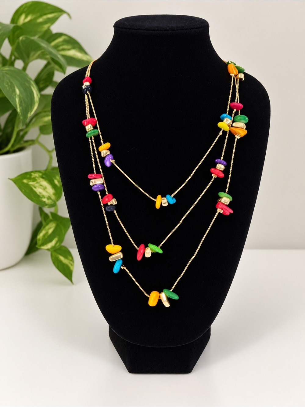 Multicolor Bead Layered Necklace - Women Jewelry